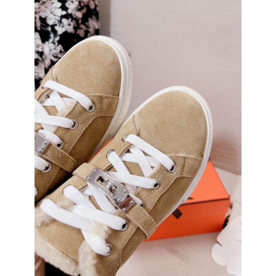 Hermes Couple Style Fury Kelly Button Casual Shoes