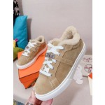 Hermes Couple Style Fury Kelly Button Casual Shoes
