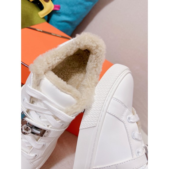 Hermes Couple Style Fury Kelly Button Casual Shoes