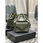 SAINT LAURENT  V型绗缝迷你水桶包型号：672609