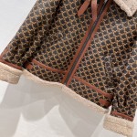 Celine Arc de Triomphe logo printed fur one piece jacket