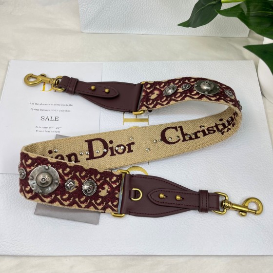 Dior Burgundy Roman Shoulder Strap