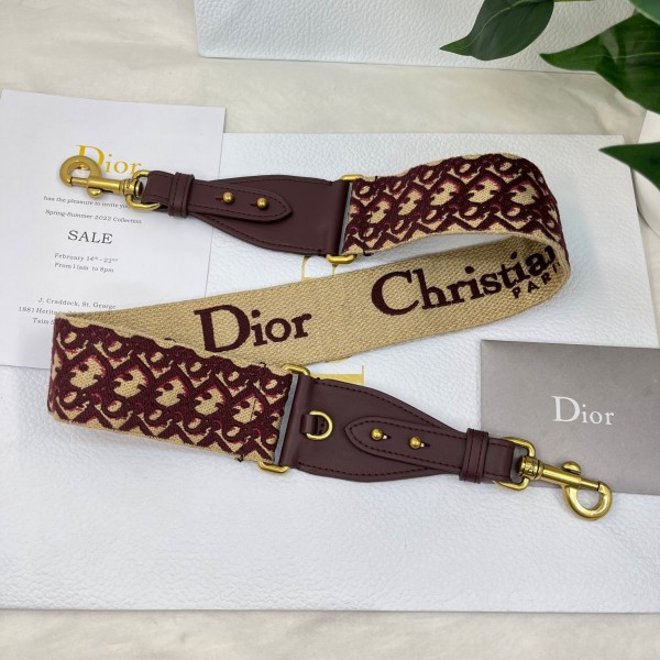 Dior 酒红D肩带