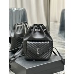 SAINT LAURENT  V型绗缝迷你水桶包型号：672609