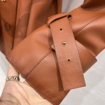 Fendi Style Long Belt Leather Windbreaker