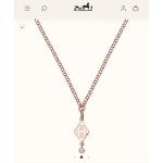 Hermes Diamond Hollow H Necklace
