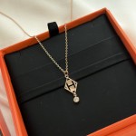 Hermes Diamond Hollow H Necklace