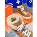 Hermes fur lining Kelly buckle casual shoes