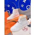 Hermes fur lining Kelly buckle casual shoes