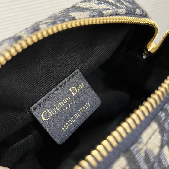 DIOR Blue Letter Canvas Wash Bag