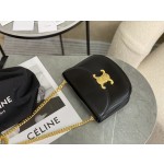 CELINE Leather Chain Saddle Bag~Model: 110973