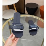 Dior webbing and woolen fitting slippers