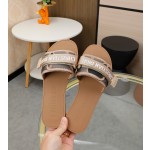 Dior webbing and woolen fitting slippers