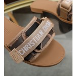Dior webbing and woolen fitting slippers