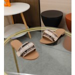 Dior webbing and woolen fitting slippers