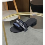 Dior webbing and woolen fitting slippers