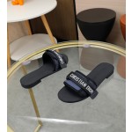 Dior webbing and woolen fitting slippers