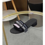 Dior webbing and woolen fitting slippers