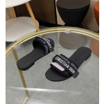 Dior webbing and woolen fitting slippers