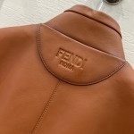 Fendi temperament short jacket leather jacket