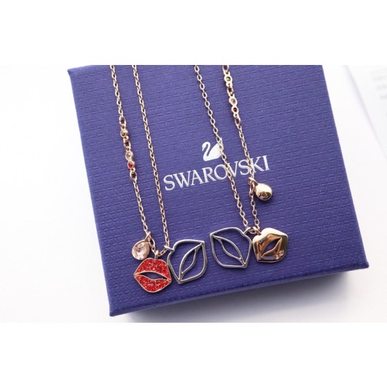 Swarovsk Flame Red Lip Collar Necklace