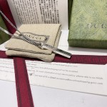 Gucci Skeleton Head Strip Double G Necklace