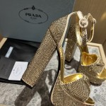 Prada High Heel Satin Thick Sole Sandals