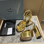 Prada High Heel Satin Thick Sole Sandals