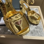 Prada High Heel Satin Thick Sole Sandals