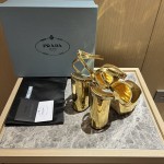 Prada High Heel Satin Thick Sole Sandals