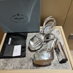 Prada High Heel Satin Thick Sole Sandals