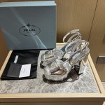 Prada High Heel Satin Thick Sole Sandals