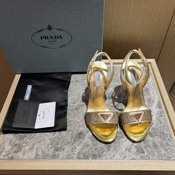 Prada High Heel Satin Thick Sole Sandals
