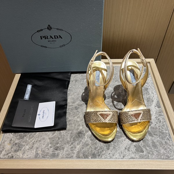Prada High Heel Satin Thick Sole Sandals