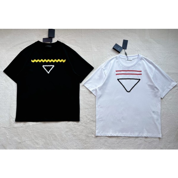 Prada's New Contrast Triangle Ribbon Triangle Short Sleeve