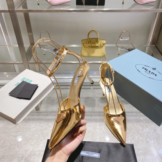 Prada high heeled pointed sandals