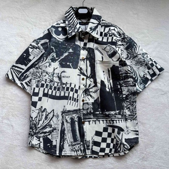 Louis Vuitton Comic Print Denim Short Sleeve Coat