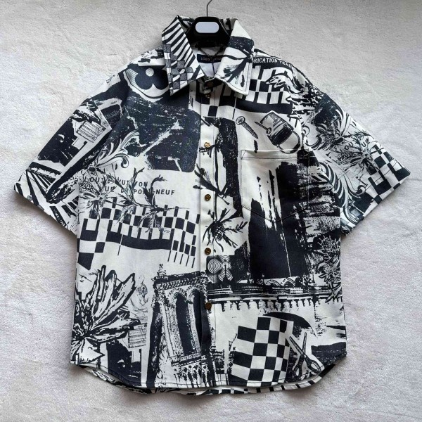 Louis Vuitton Comic Print Denim Short Sleeve Coat