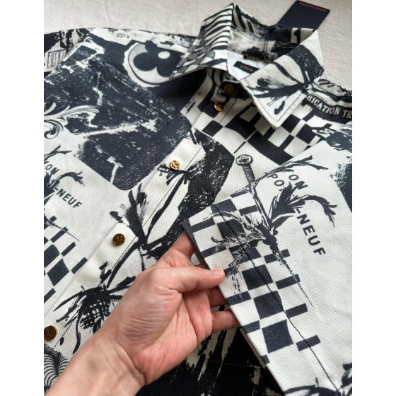 Louis Vuitton Comic Print Denim Short Sleeve Coat