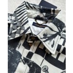 Louis Vuitton Comic Print Denim Short Sleeve Coat