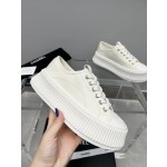 CHANEL Full Leather Silk Face Thick Sole Cookie Shoes