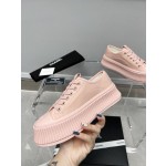 CHANEL Full Leather Silk Face Thick Sole Cookie Shoes