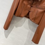 Fendi Chinese Style Temperament Short Jacket Leather Coat