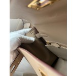 Kelly Lakis 28cm S2 trench coat gray gold buckle Imported swift leather hand-sewn wax thread