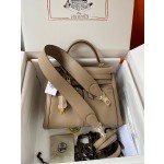 Kelly Lakis 28cm S2 trench coat gray gold buckle Imported swift leather hand-sewn wax thread