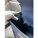 Kelly Lakis 28cm 73 royal blue gold buckle Imported swift leather hand-sewn wax thread