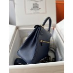 Kelly Lakis 28cm 73 royal blue gold buckle Imported swift leather hand-sewn wax thread