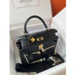 Kelly Lakis 28cm 89 black gold buckle imported swift leather hand-sewn wax thread