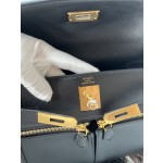 Kelly Lakis 28cm 89 black gold buckle imported swift leather hand-sewn wax thread