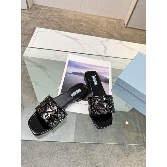 Prada Riveted Metal Heel Sandals